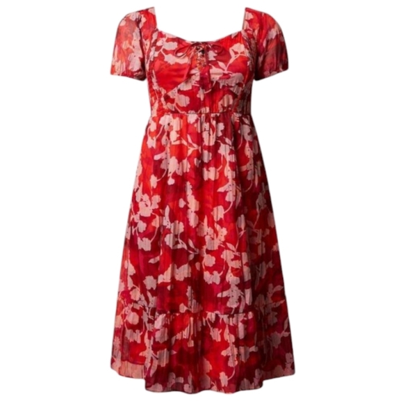 Torrid Red Floral Midi Dress - Picture 3 of 16
